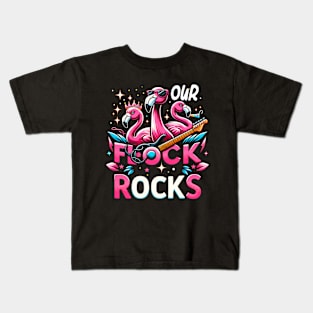 Sunset Soiree Chic Flamingo Tee for Evening Beach Strolls Kids T-Shirt